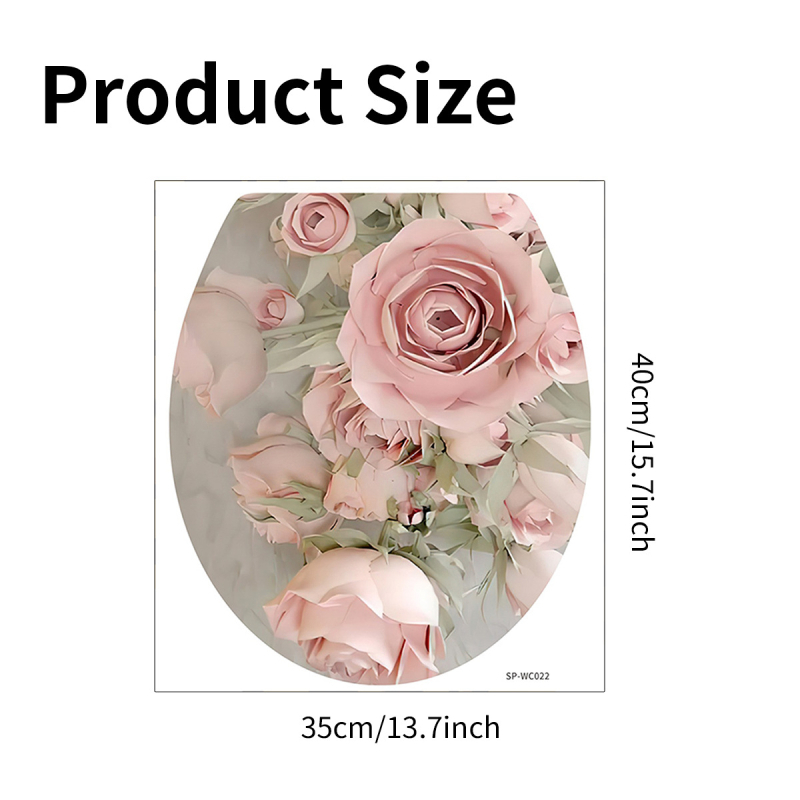 Toaletes uzlīmju komplekts – PVC materiāls, pašlīmējošs, pielāgojams, lapu raksts, karikatūras stils