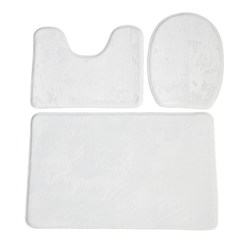 Комплект подложки за тоалетна (3 части) SM нетъкан текстил, правоъгълна форма, едноцветен, баня, персонализация налична