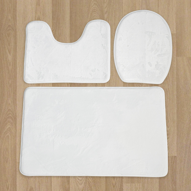 Комплект подложки за тоалетна (3 части) SM нетъкан текстил, правоъгълна форма, едноцветен, баня, персонализация налична