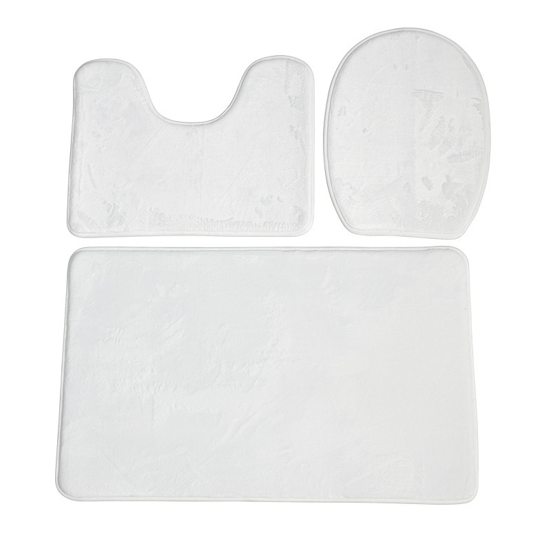 Комплект подложки за тоалетна (3 части) SM нетъкан текстил, правоъгълна форма, едноцветен, баня, персонализация налична
