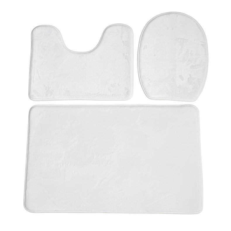 Комплект подложки за тоалетна (3 части) SM нетъкан текстил, правоъгълна форма, едноцветен, баня, персонализация налична