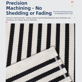 Svītru verandas paklājs, mazgājams veļas mazgājamā mašīnā, poliestera–kokvilnas maisījums, neslīdošs un izturīgs pret netīrumiem, iekšējai un ārējai izmantošanai