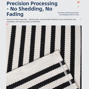 Verandas paklājs - svītrains, poliestera–kokvilnas maisījums, mazgājams veļas mašīnā, pretslīdēšana, iekšēja/ārēja lietošana