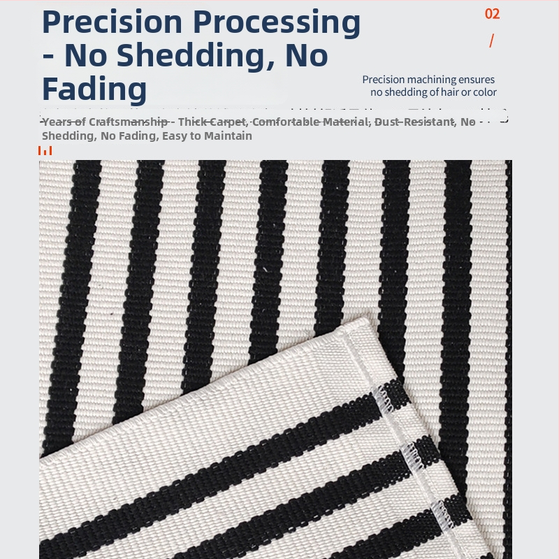 Verandas paklājs - svītrains, poliestera–kokvilnas maisījums, mazgājams veļas mašīnā, pretslīdēšana, iekšēja/ārēja lietošana