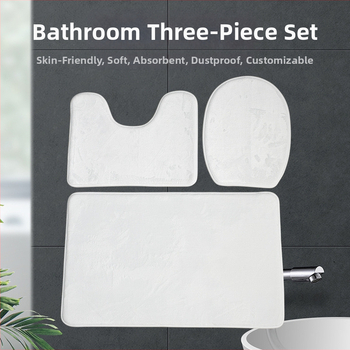 Комплект подложки за крака - полиестерно влакно - правоъгълен - солиден модел - миещи се - за всекидневна, спалня, баня и балкон