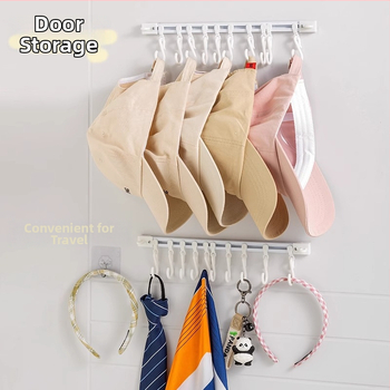 Līmējamais sienas āķis ar vairākiem āķiem, plastmasas, bez urbšanas, mūsdienīgs minimālisma dizains, slodze 5 kg