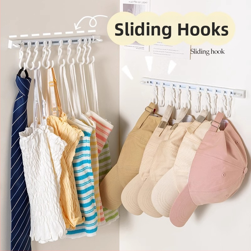 Līmējamais sienas āķis ar vairākiem āķiem, plastmasas, bez urbšanas, mūsdienīgs minimālisma dizains, slodze 5 kg