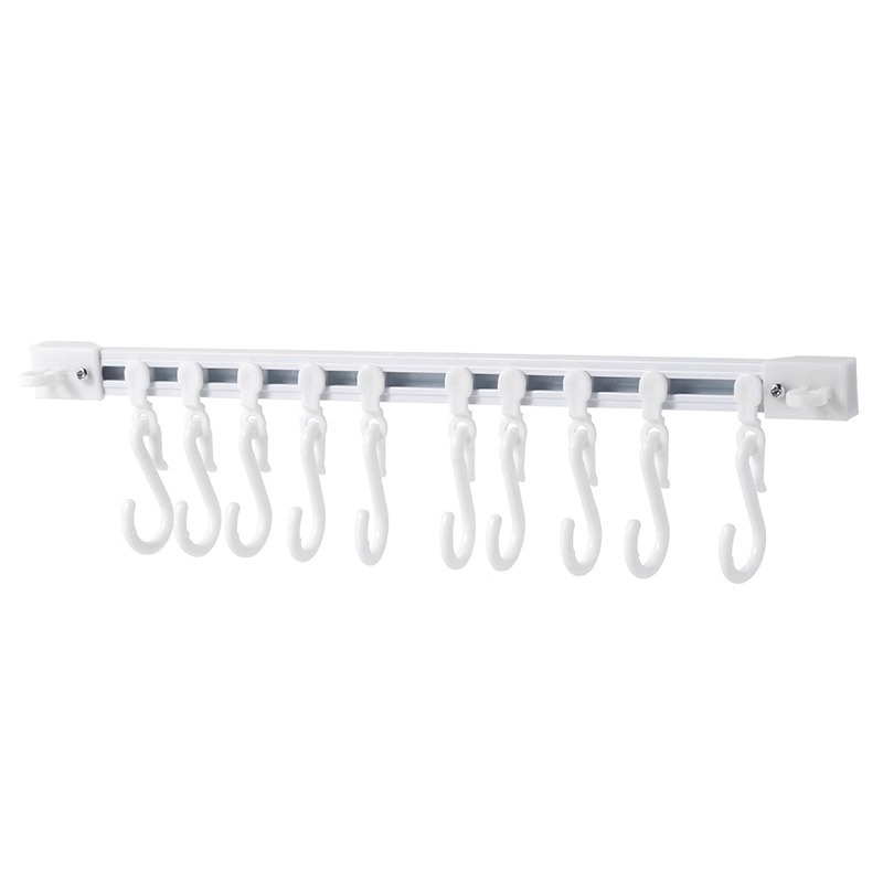 Līmējamais sienas āķis ar vairākiem āķiem, plastmasas, bez urbšanas, mūsdienīgs minimālisma dizains, slodze 5 kg