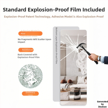 Καθρέφτης πλήρους μήκους τοίχου, αυτοκόλλητος, χωρίς πλαίσιο, μοντέρνου στυλ, ανθεκτικός στη θραύση για οικιακή χρήση