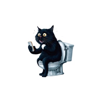 Toaletes sienas uzlīme, PVC | Pašlīmējošs | Smaids kaķa animācijas motīvs | Vannas istabas dekors | Moderns minimālisma stils