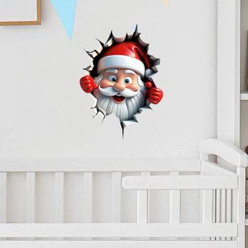 Wc vāka un ūdens tvertnes uzlīme — pašlīmējošs PVC, ūdensizturīgs karikatūras Ziemassvētku vecītis, piemērots vannas istabai