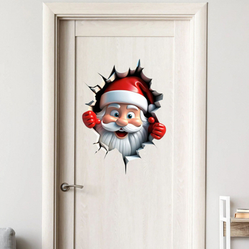 Wc vāka un ūdens tvertnes uzlīme — pašlīmējošs PVC, ūdensizturīgs karikatūras Ziemassvētku vecītis, piemērots vannas istabai