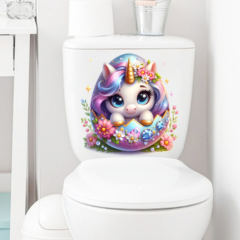 Vienradža ziedu sienas uzlīmes, PVC, pašlīmējošās, mūsdienīgi vienkāršs stils, piemērotas dzīvojamajai istabai, guļamistabai, vannas istabai un ieejai