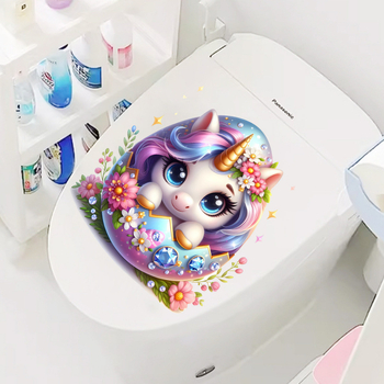 Vienradža ziedu sienas uzlīmes, PVC, pašlīmējošās, mūsdienīgi vienkāršs stils, piemērotas dzīvojamajai istabai, guļamistabai, vannas istabai un ieejai