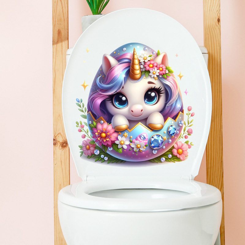 Vienradža ziedu sienas uzlīmes, PVC, pašlīmējošās, mūsdienīgi vienkāršs stils, piemērotas dzīvojamajai istabai, guļamistabai, vannas istabai un ieejai