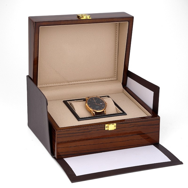 Drvena kutija za sat s graviranjem mehanizma, luksuzna ambalaža, poklopac Heaven and Earth