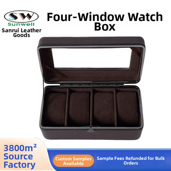 Kožna kutija za satove s četiri odjeljka za kolekciju satova