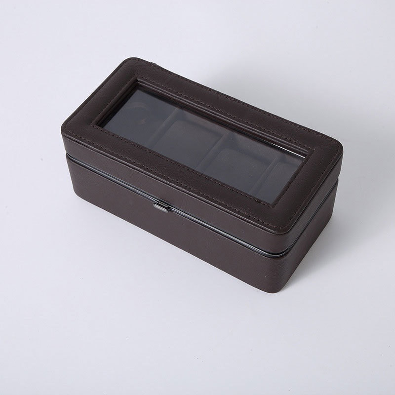 Kožna kutija za satove s četiri odjeljka za kolekciju satova