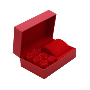 Kutija za sat s vječitim cvijećem - Flip-Top PU kožna kutija za nakit, prilagodljiva ambalaža, Square Garden