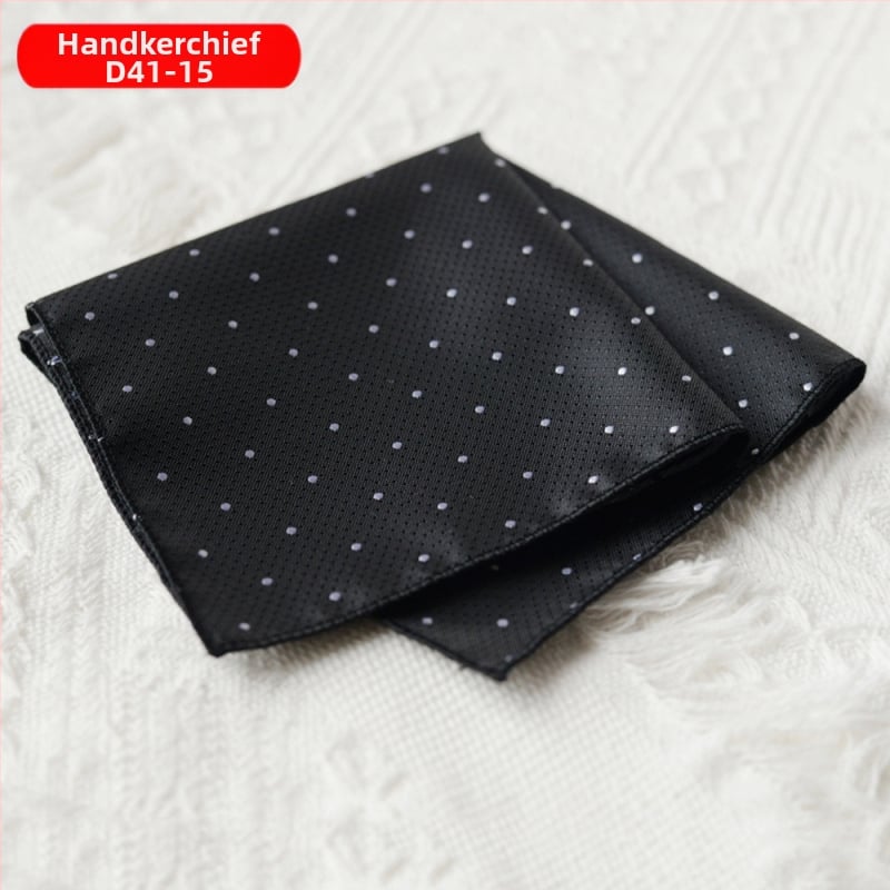 Vyrinė kišninė skarelė kostiumui – poliesteris, poliesterio pamušalas, dažymas siūlais, neutralaus stiliaus, įvairių raštų