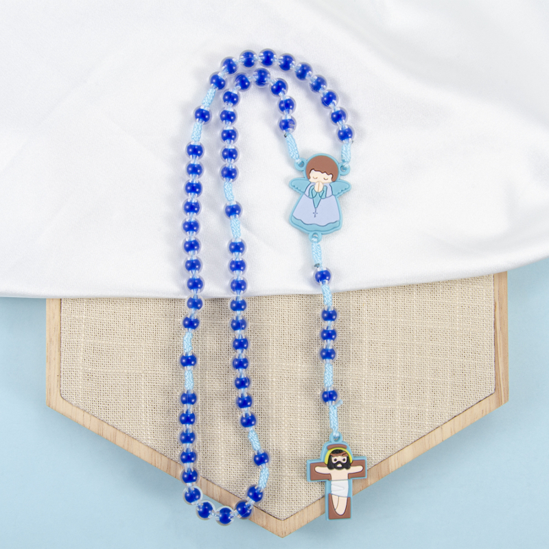 Colier cu personaje de desene animate, design geometric, plastic, manufactură manuală, lanț obișnuit, origine Yiwu