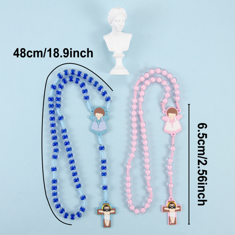 Colier cu personaje de desene animate, design geometric, plastic, manufactură manuală, lanț obișnuit, origine Yiwu