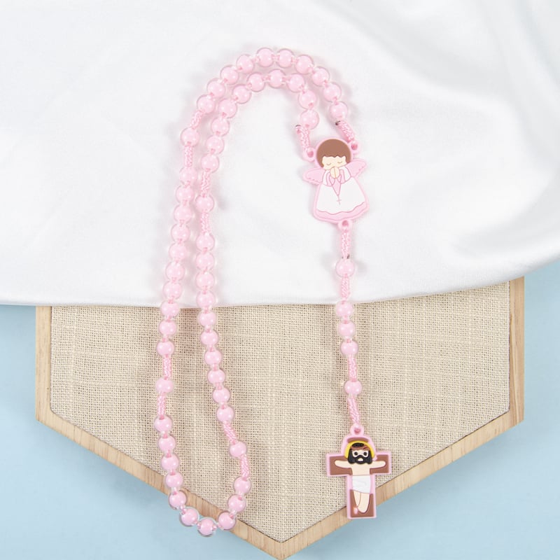 Colier cu personaje de desene animate, design geometric, plastic, manufactură manuală, lanț obișnuit, origine Yiwu