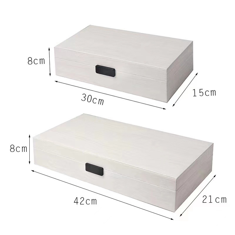 Cutie de bijuterii din piele — Design modern simplu, Carcasă solidă, Model uniform, Depozitare pe birou