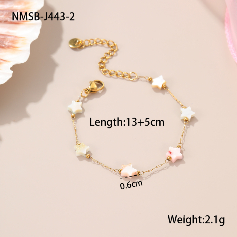 Ogrlica od nehrđajućeg čelika s privjeskom u obliku petokrake zvijezde s matičnim biserom, dječji nakit