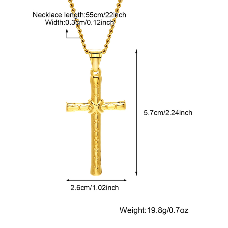 Colier cu pandantiv cruce din oțel de titan, placare electrolitică, formă geometrică, lanț șarpe rotund, tendință personalizată