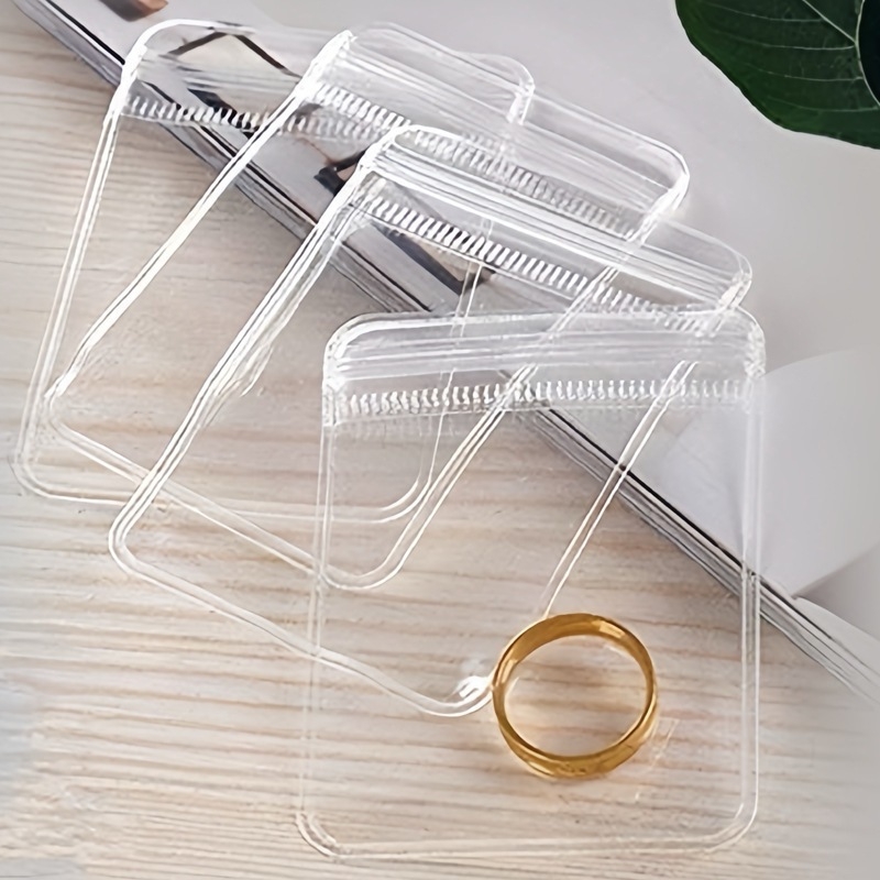 Pungi ZIPLOCK transparente din PVC pentru bijuterii – ambalaj intern, plastic, ambalare bijuterii, set de 100 bucăți