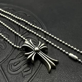 Ogrlica s križem - retro stil, metalni lanac s kuglicama, unisex, antik završna obrada (Materijal: Metal; Obrada: Antikna završna; Lanac: Lanac s kuglicama; Stil: Retro; Unisex)