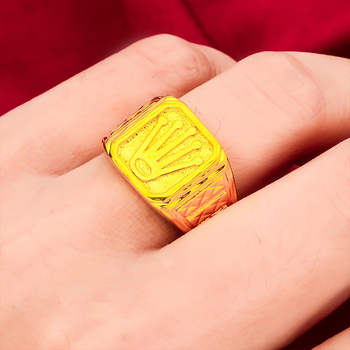 Inel cu coroană pentru femei — alamă, geometric, electroplacare, design original