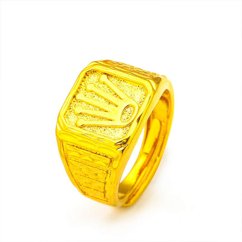 Inel cu coroană pentru femei — alamă, geometric, electroplacare, design original