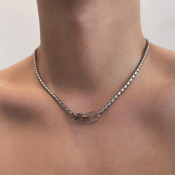 Geometrijsko ogrlica od titan čelika, unisex, regularni lanac, jednostavan minimalistički stil, 50 g