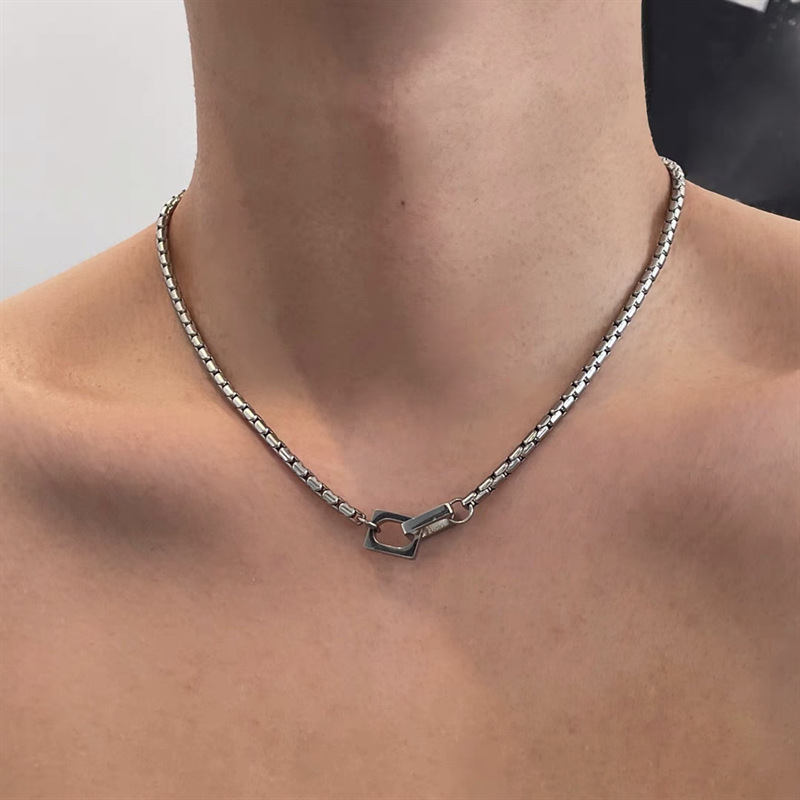 Geometrijsko ogrlica od titan čelika, unisex, regularni lanac, jednostavan minimalistički stil, 50 g