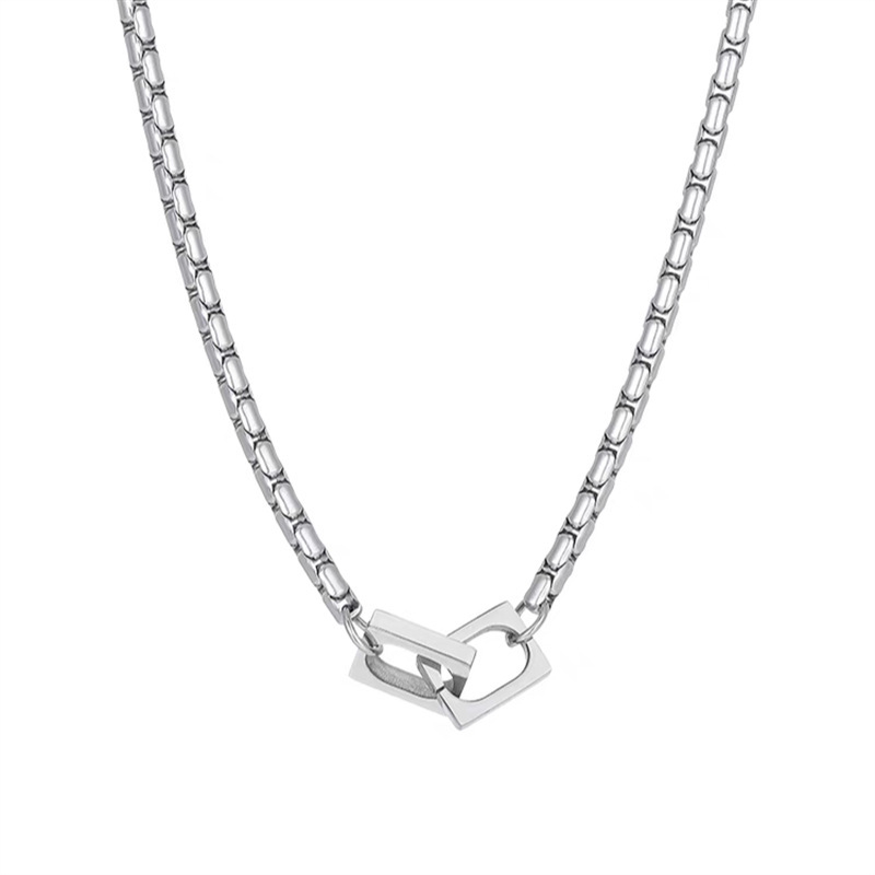 Geometrijsko ogrlica od titan čelika, unisex, regularni lanac, jednostavan minimalistički stil, 50 g
