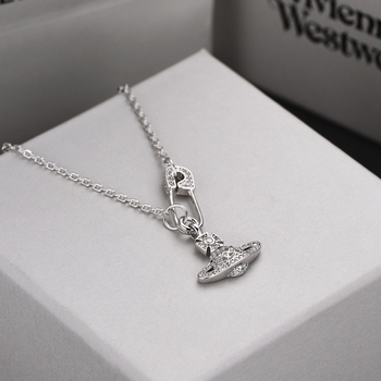 Nyaklánc papírklipsz medállal, S925 ezüst, kígyó lánc, gyémántbevágás, 2024 nyár