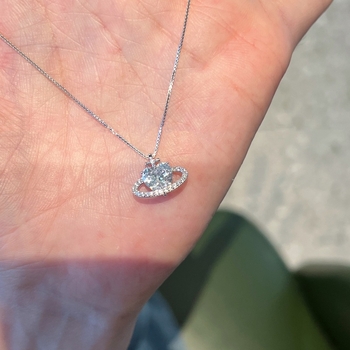Lančić s privjeskom u obliku srca od cirkonija, od srebra 925, lanac kutijastog tipa