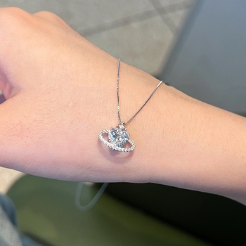 Lančić s privjeskom u obliku srca od cirkonija, od srebra 925, lanac kutijastog tipa