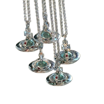 Colier din argint 925 cu pandantiv Saturn 3D, lanț șarpe, unisex, design cu mai multe straturi