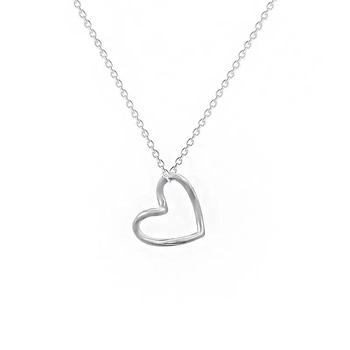 Colier: Argint 925, pandantiv inimă gol, lanț în formă de O, lungime 41–50 cm, finisaj electroplating, Chengchen Jewelry