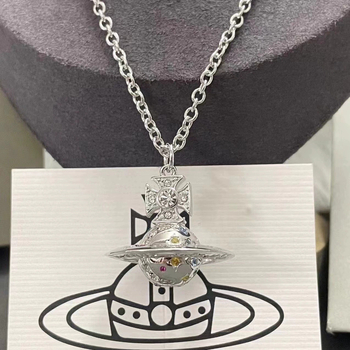 Colier unisex cu pandant UFO-Orb, lanț din oțel de titan, pandant din cupru, accente din zircon