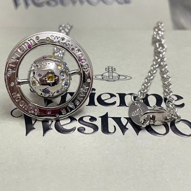 Colier unisex cu pandant UFO-Orb, lanț din oțel de titan, pandant din cupru, accente din zircon