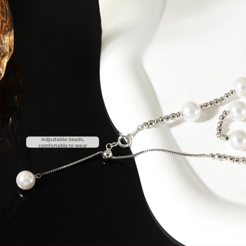 Ogrlica od S925 srebra s perlama, lanac od perli, težina 16 g, privjesak od srebra 925, stil prirodan, svjež i sladak