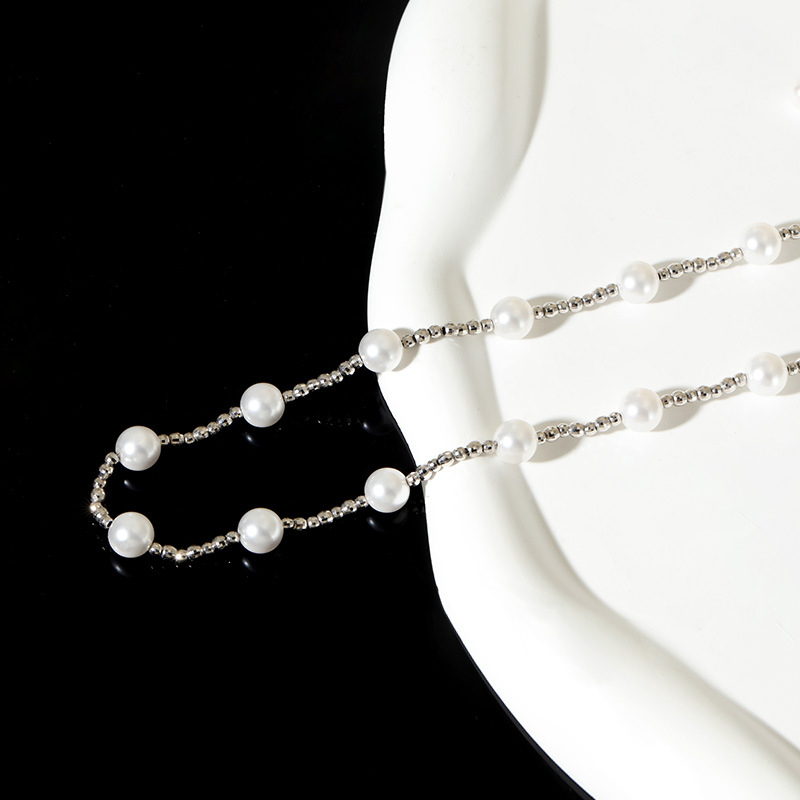 Ogrlica od S925 srebra s perlama, lanac od perli, težina 16 g, privjesak od srebra 925, stil prirodan, svjež i sladak