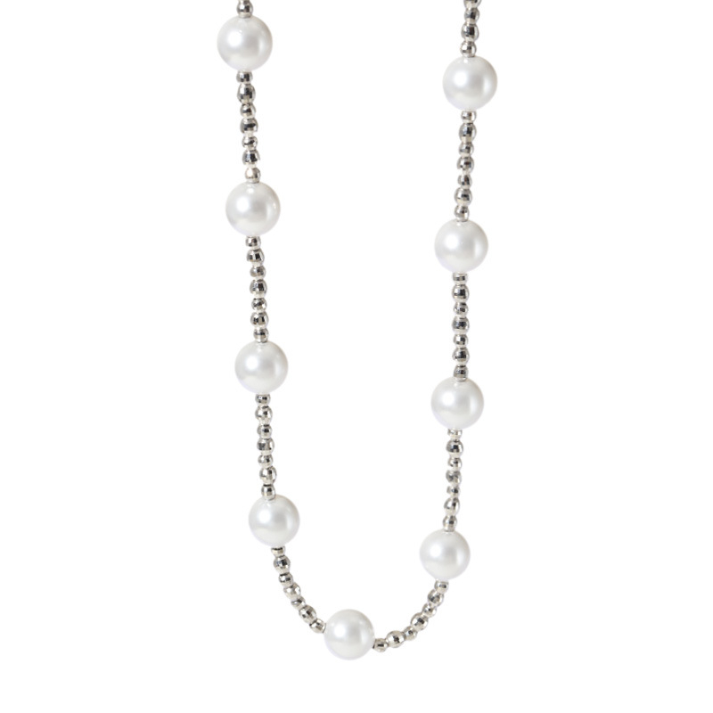 Ogrlica od S925 srebra s perlama, lanac od perli, težina 16 g, privjesak od srebra 925, stil prirodan, svjež i sladak