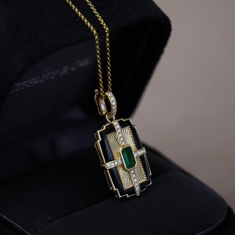 Lančić od srebra 925 s geometrijskim privjeskom, zmijska lančica, elektroplatiranje, težina 3.82 g, lagani luksuz