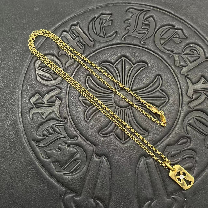Punk hip-hop mini vojni dog tag ogrlica s dijamantnim križem, srebrna i 22K pozlata