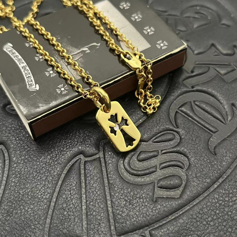 Punk hip-hop mini vojni dog tag ogrlica s dijamantnim križem, srebrna i 22K pozlata